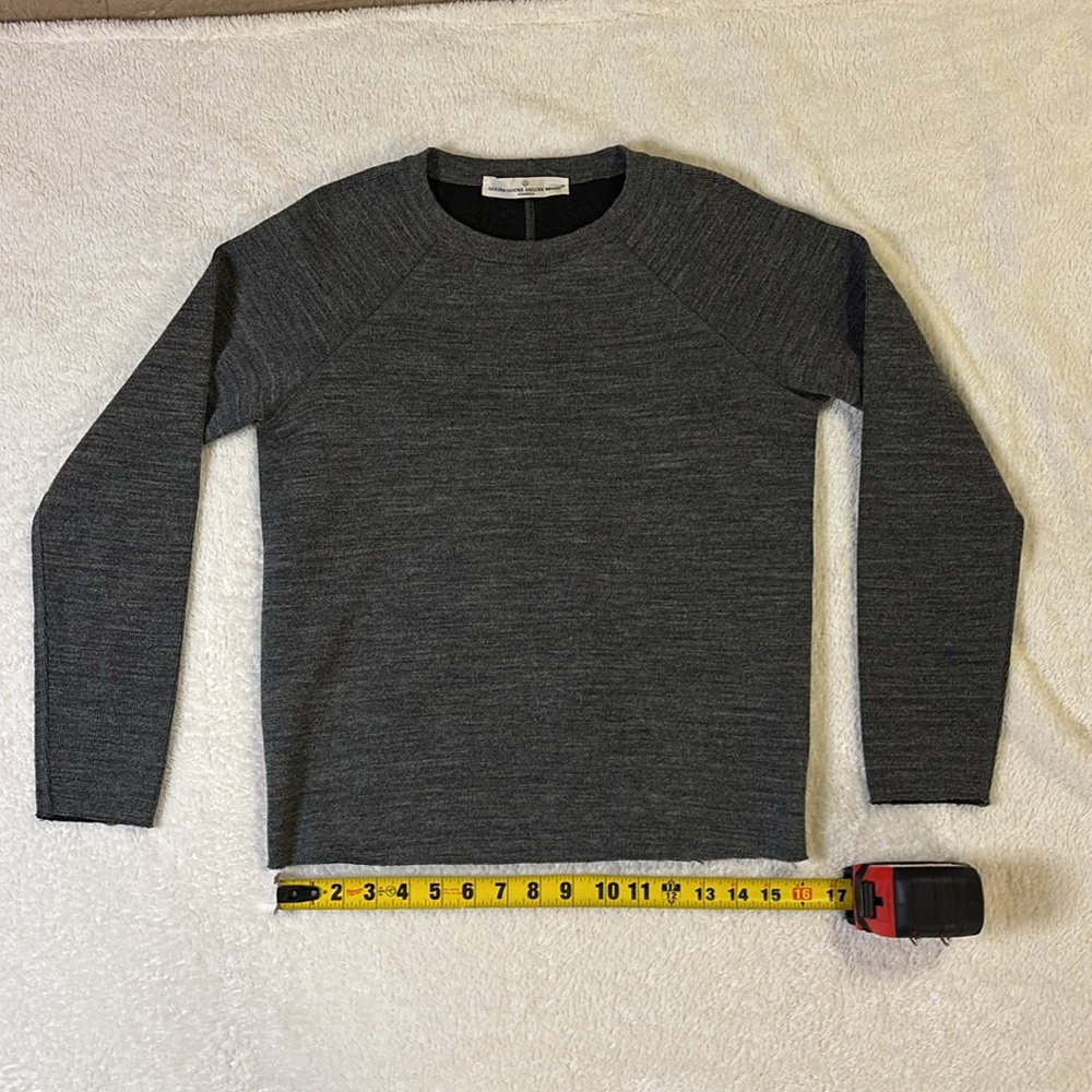 grey melange wool golden goose round neck sweater shirt - Picture 3 of 16